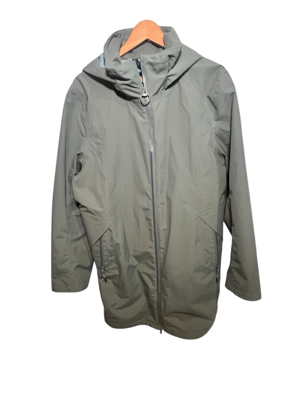 Lands End Women’s Hooded Rain Jacket - Sage Green - Size L 14/16